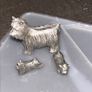 Rawcliffe Pewter Dog Figurine Set - Decorative Small Pet Sculptures